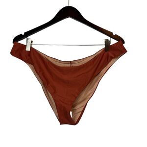 J. Crew Women’s Curved-Waist Cheeky Bikini Bottom in Burnt Orange Size XXL